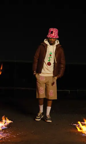 Metro Boomin wearing Moncler hat
