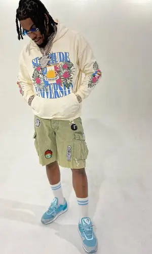 CJ So Cool wearing Rhude hoody