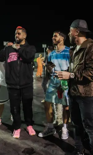 Anuel AA wearing Amiri t-shirt