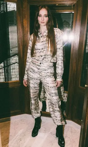 Sophie Turner wearing Louis Vuitton shirt