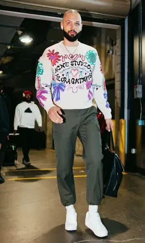 Evan Mehdi Fournier wearing Acne Studios sweater