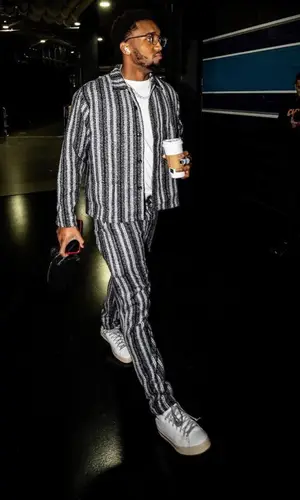 Donovan Mitchell’s Outfit in Jungles Jacket & P448 Sneakers (2023)