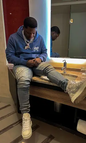 Lil Zay Osama wearing Amiri hoody