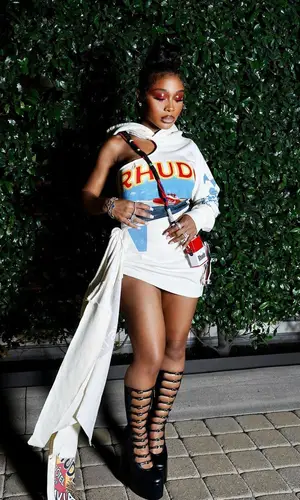 Jayda Wayda wearing Rhude hoody