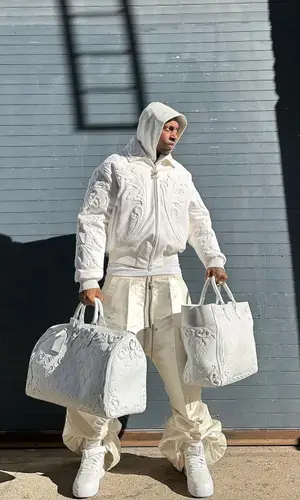 Bloody Osiris’ Outfit in Louis Vuitton Jacket, Balenciaga Hoodie & Nike Sneakers (2023)