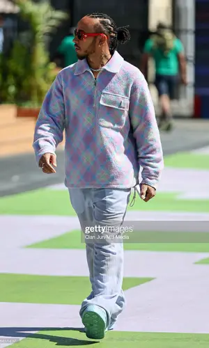 Lewis Hamilton wearing Dior sweatshirt