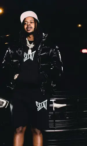 Babyface Ray wearing Saint Michael shorts