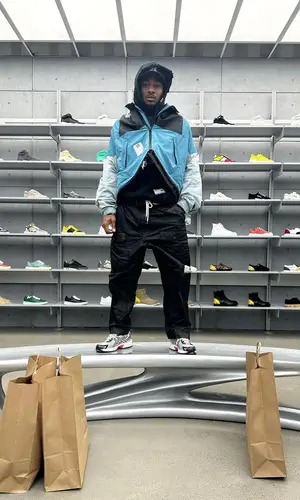 Stefon Diggs wearing Maison Mihara Yasuhiro jacket