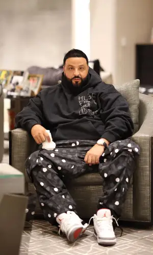 DJ Khaled wearing Drake Merch hoody