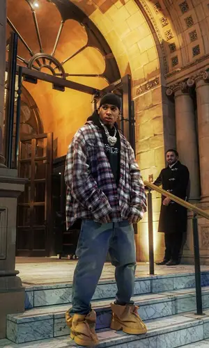 NLE Choppa wearing Loewe boots