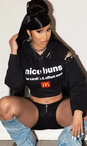 Cardi B wearing Marine Serre jewelry