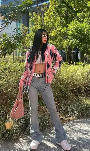 Toua wearing Courreges pants