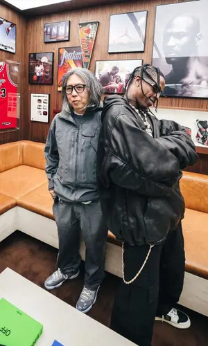 Travis Scott wearing Rick Owens eyewear