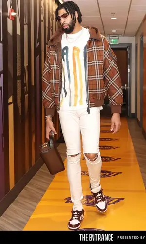 Anthony Davis wearing Burberry jacket