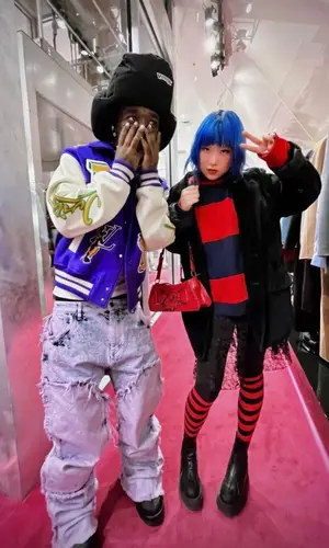 Lil Uzi Vert wearing Louis Vuitton jeans