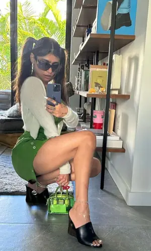 Mia Khalifa wearing Blumarine eyewear