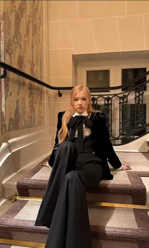 Rose wearing Saint Laurent pants