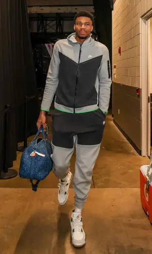 Giannis Antetokounmpo wearing Nike jacket