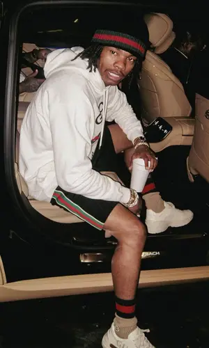 Lil Baby wearing Gucci sock