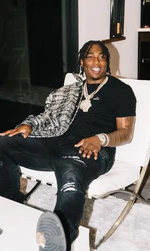 Fredo Bang wearing Amiri jeans