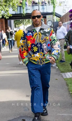 Lewis Hamilton wearing Kenzo boots