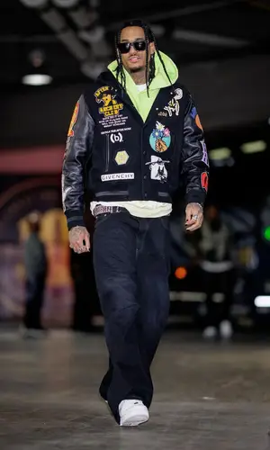 Jordan Clarkson wearing Balenciaga jeans