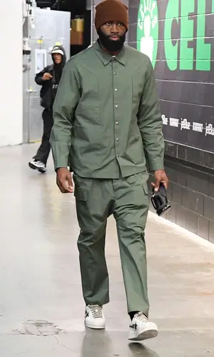 Jaylen Brown’s Outfit in Rick Owens Shirt & Bape Sneakers (2023)