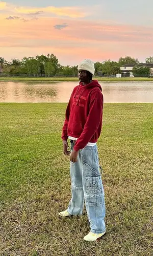 Bol Bol wearing Vetements hoody