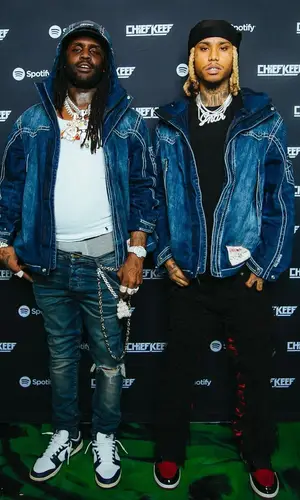 Lil Gnar wearing Supreme jacket