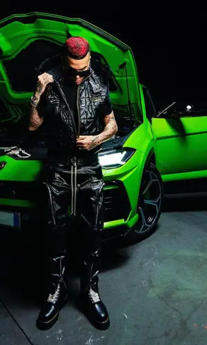Sfera Ebbasta wearing Rick Owens boots