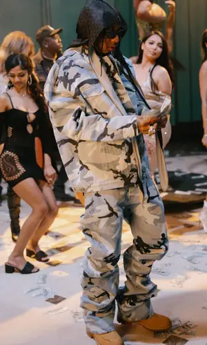 Tyga wearing Timberland boots