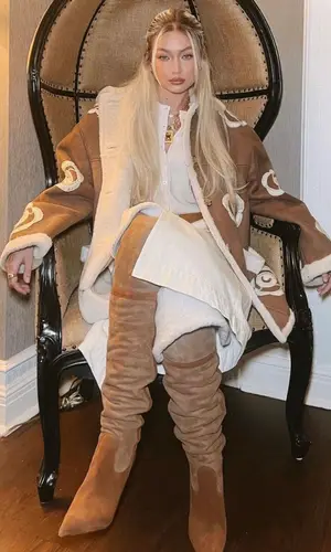 Gigi Hadid wearing Magda Butrym boots