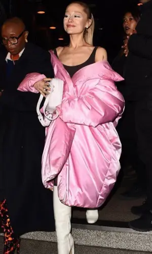 Ariana Grande’s Outfit in Balenciaga Jacket, Bottega Veneta Boots & Courreges Bag (2023)