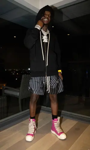 Jackboy wearing Rick Owens shorts