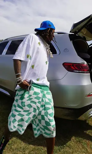 Rich The Kid wearing Avril 8790 shorts