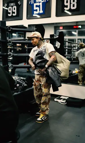 Gervonta Davis’ Outfit in Enfants Riches Deprimes T-Shirt, Chrome Hearts Cap & Matty Boy (2023)