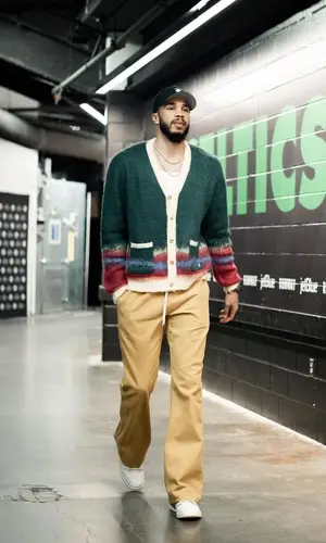 Jayson Tatum wearing Fear of God cap
