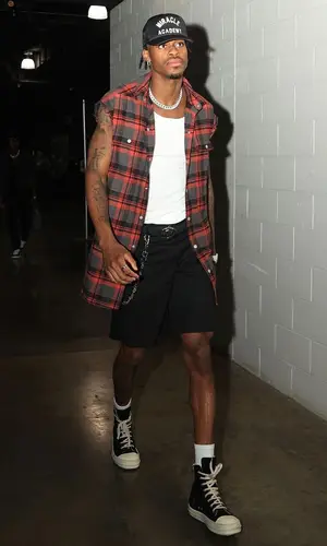 Jarred Vanderbilt’s Outfit in Rick Owens Shirt & Nahmias Cap (2023)