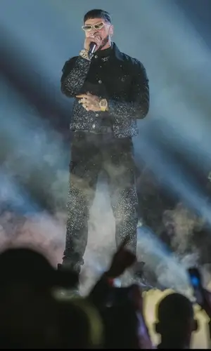 Anuel AA wearing Amiri belt