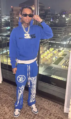 Swae Lee wearing Off-White hoody