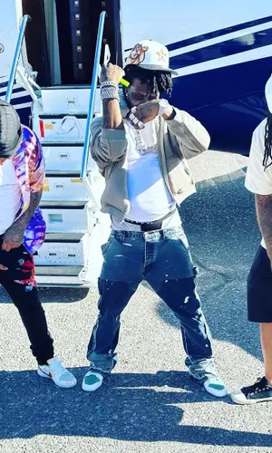 Chief Keef wearing Jon Stan cap
