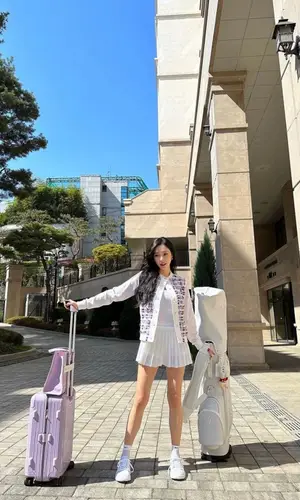 Tiffany Young’s Outfit in Rimowa Bag, Nike Socks & FairLiar (2023)