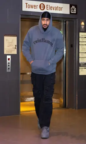 Obi Toppin wearing twinflames. hoody