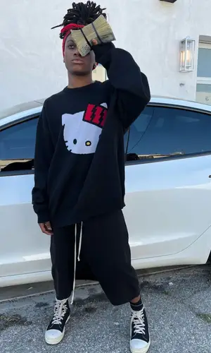 Tana’s Outfit in Sanrio T-Shirt, Rick Owens Shorts & The Hundreds (2023)