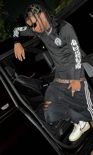 Ronny J’s Outfit in Chrome Hearts Sweatshirt, Adidas Shorts & Balenciaga (2023)