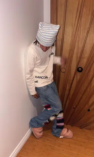 Iann Dior’s Outfit in Comme Des Garcons Jacket, Marni Jeans & Maison Margiela Sandals (2023)