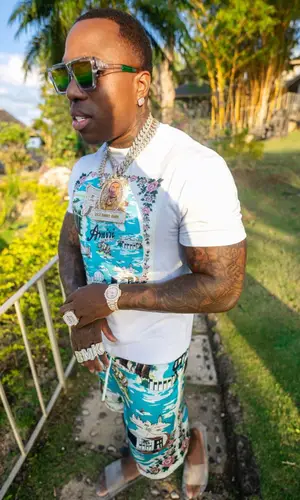 BandMan Kevo wearing Amiri shorts