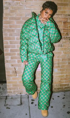 Teyana Taylor wearing ERL trousers
