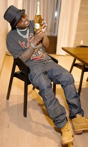 Fivio Foreign wearing Timberland boots