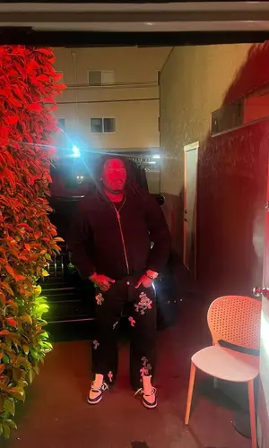 Lucki wearing Louis Vuitton jacket